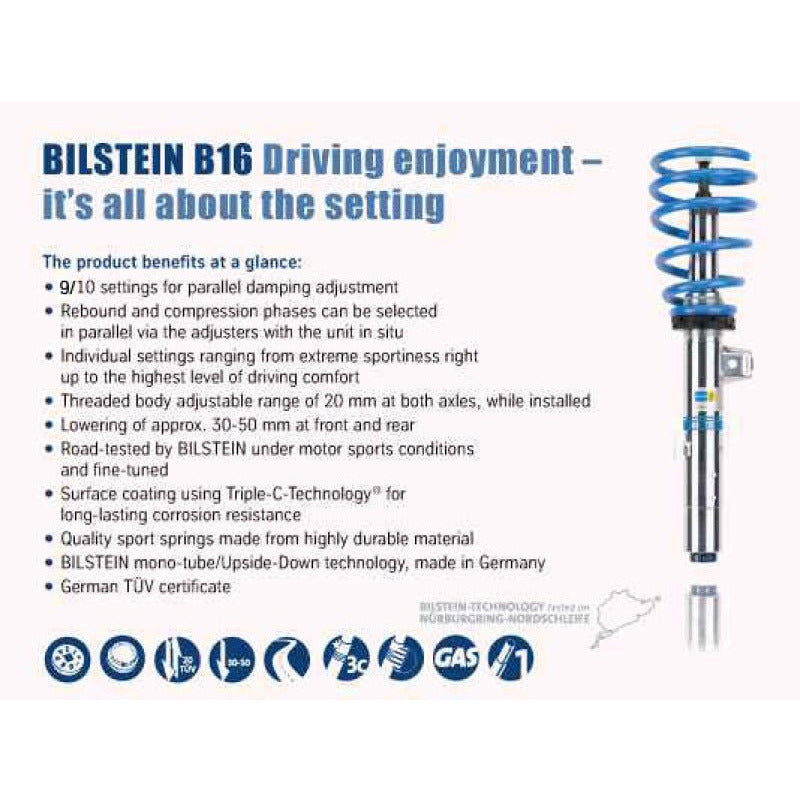 Bilstein B16 (PSS10) 12-15 Chevrolet Camaro Front Rear Performance Suspension System Bilstein Coilovers