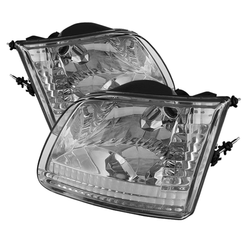 Xtune Ford F150 97-03 / Expedition 97-02 Crystal Headlights Chrome HD-JH-FF15097-C SPYDER Headlights