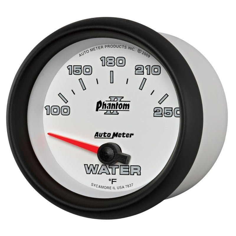 Autometer Phantom II 2-5/8in 100-250 Degrees F Electrical Water Temperature Gauge AutoMeter Gauges