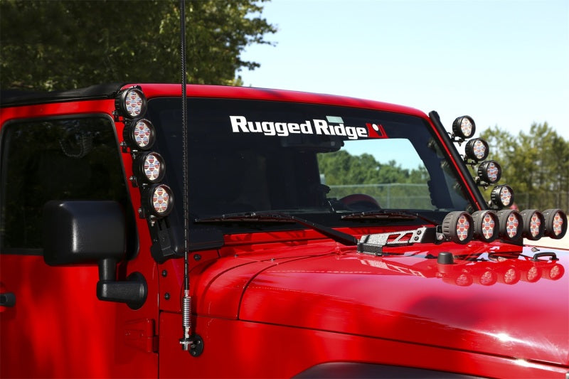 Rugged Ridge 07-18 Jeep Wrangler JK Elite Fast Track Windshield Light Bar Mount w/o Crossbar Rugged Ridge Light Mounts