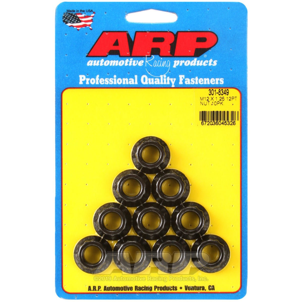 ARP M12 X 1.25 12pt nut kit 8740 Chrome Moly (Pack of 10) ARP Hardware Kits - Other
