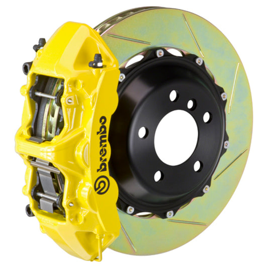 Brembo 06-12 325i Excl xDrive Fr GT BBK 6Pis Cast 355x32 2pc Rotor Slotted Type1-Yellow