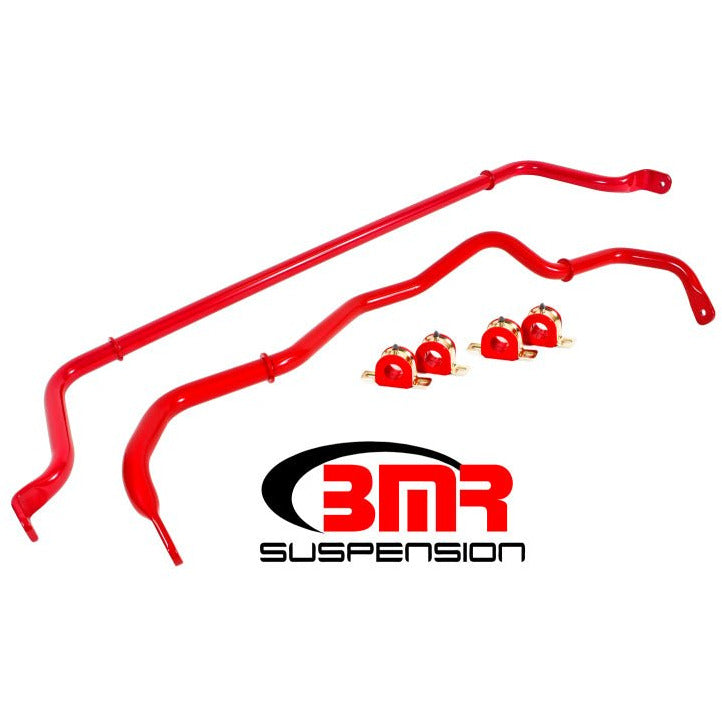 BMR 16-17 6th Gen Camaro Front & Rear Sway Bar Kit w/ Bushings - Red BMR Suspension Sway Bars