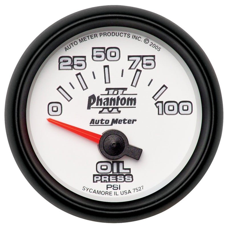 Autometer Phantom II 52mm Short Sweep Electronic 0-100psi Oil Pressure Gauge AutoMeter Gauges