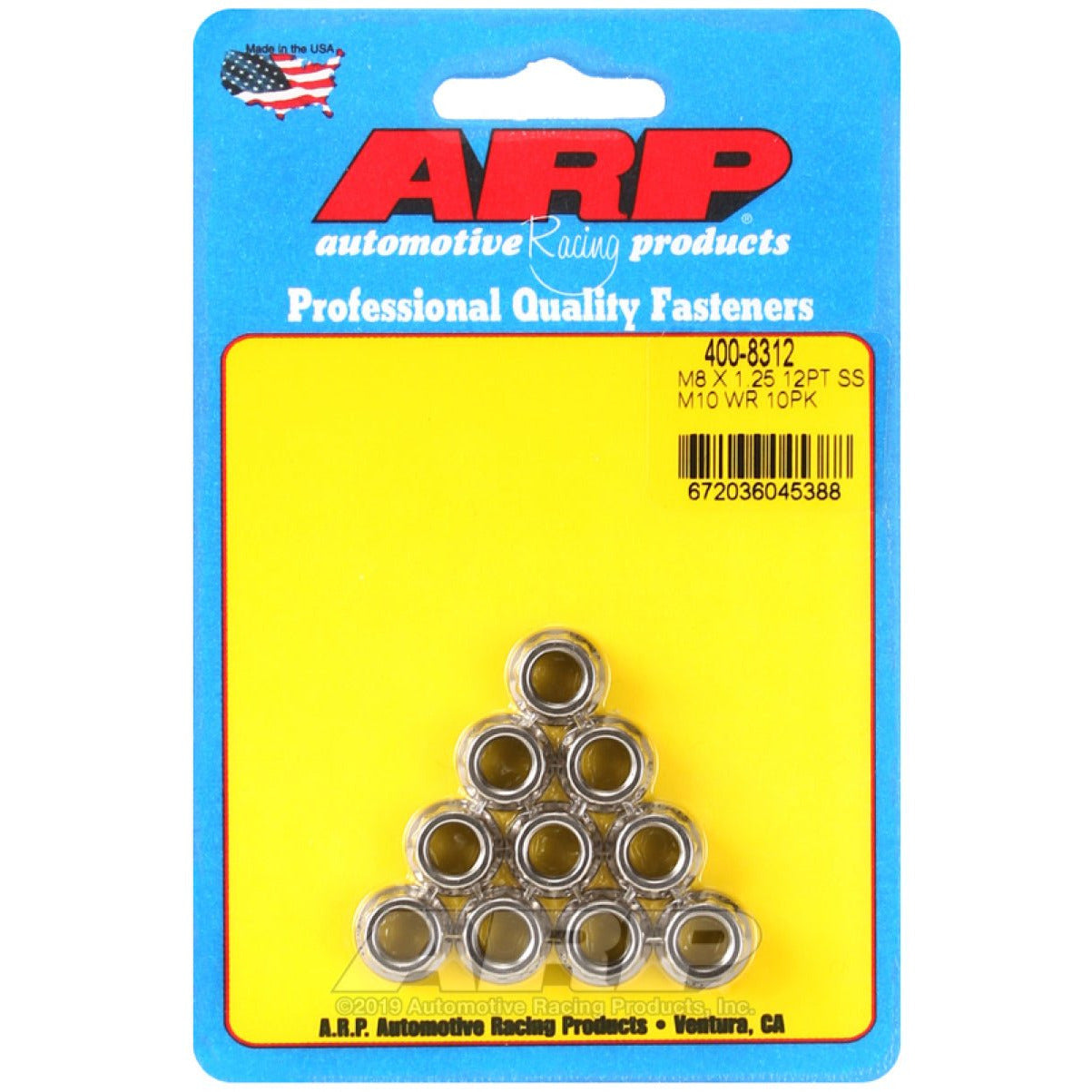 ARP M8 x 1.25 12pt SS Nut Kit ARP Hardware Kits - Other