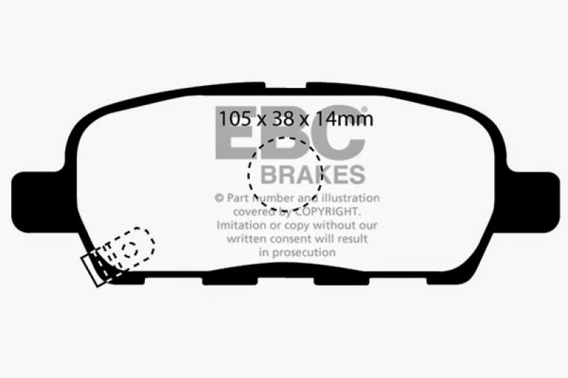 EBC 08-13 Infiniti EX35 3.5 Greenstuff Rear Brake Pads