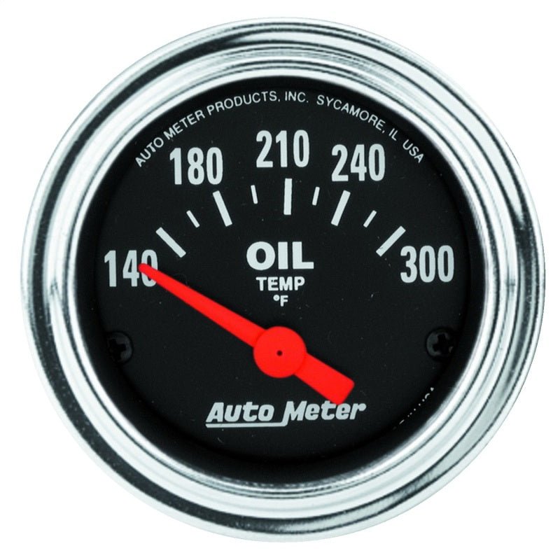 Autometer Traditional Chrome 52mm 140-300 Degree F Short Sweep Electrical Oil Temperature Gauge AutoMeter Gauges