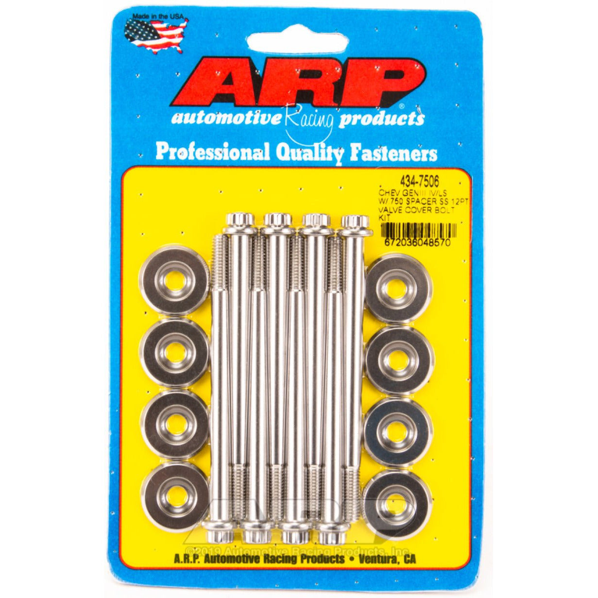 ARP Small Block Chevy GENIII/IV LS Series .750 Spacer 12pt Valve Cover Bolt Kit - Stainless Steel ARP Hardware Kits - Other