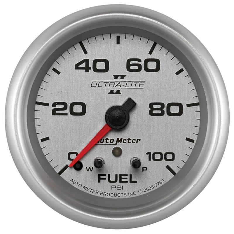 Autometer Ultra-Lite II 2 5/8in 0-100 PSI Full Sweep Electronic Fuel Pressure Gauge AutoMeter Gauges