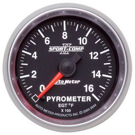 Autometer Sport-Comp II Full Sweep Electronic 52mm 0-1600 degree F Pyrometer Gauge AutoMeter Gauges