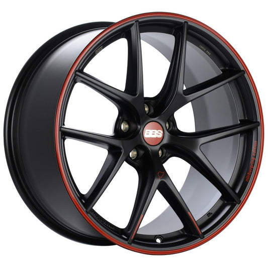 BBS CI-R Nurburgring Edition 19x9 5x112 ET42 Satin Black/Red Lip Wheel - 82mm PFS Required