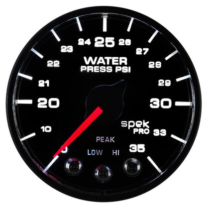 Autometer Spek-Pro - Nascar 2-1/16in Water Press 0- 35 psi Bfb Sp AutoMeter Gauges