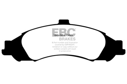 EBC 03-04 Pontiac GTO 5.7 (Solid Rear Rotors) Redstuff Front Brake Pads