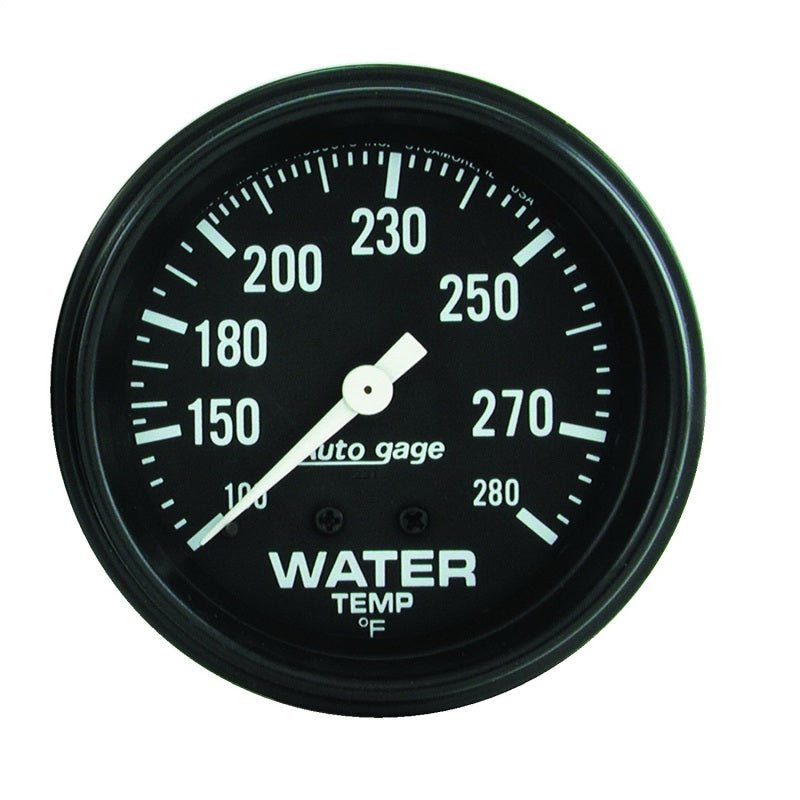 Autometer AutoGage 2 5/8in Mechanical 100-280 Deg Water Temp Gauge - Black AutoMeter Gauges