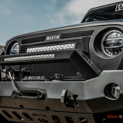 Westin 18-20 Jeep Wrangler WJ2 Full Width Front Bumper w/LED Light Bar Mount Textured Black