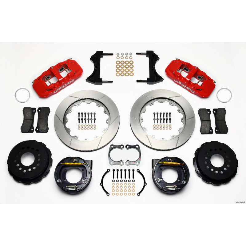 Wilwood AERO4 Rear P-Brake Kit 14.00in Red Big Ford New Style 2.50in Offset Wilwood Big Brake Kits