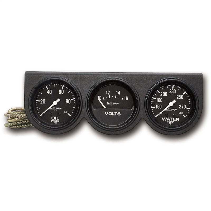 Autometer Autogage 66.7mm Mech 0-100PSI/0-16Volts/130-280 Deg F Oil Press/Volt/Water Temp Gauge AutoMeter Gauges