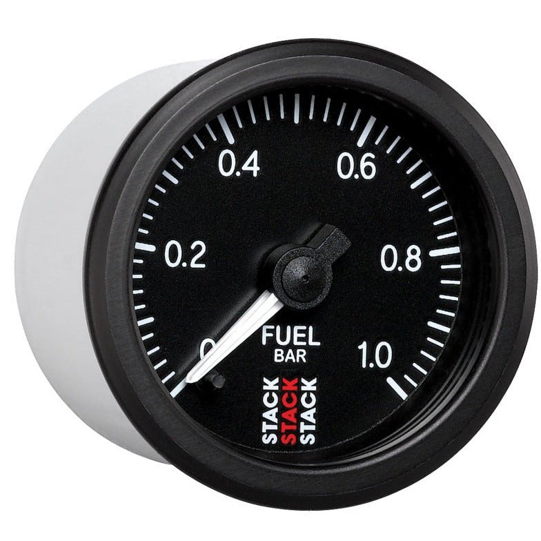 Autometer Stack 52mm 0-1 Bar M10 Male Pro Stepper Motor Fuel Pressure Gauge - Black AutoMeter Gauges