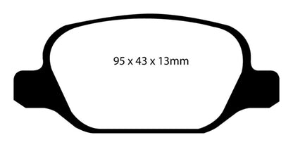 EBC 10-11 Fiat 500 1.4 (Bosch Calipers) Greenstuff Rear Brake Pads