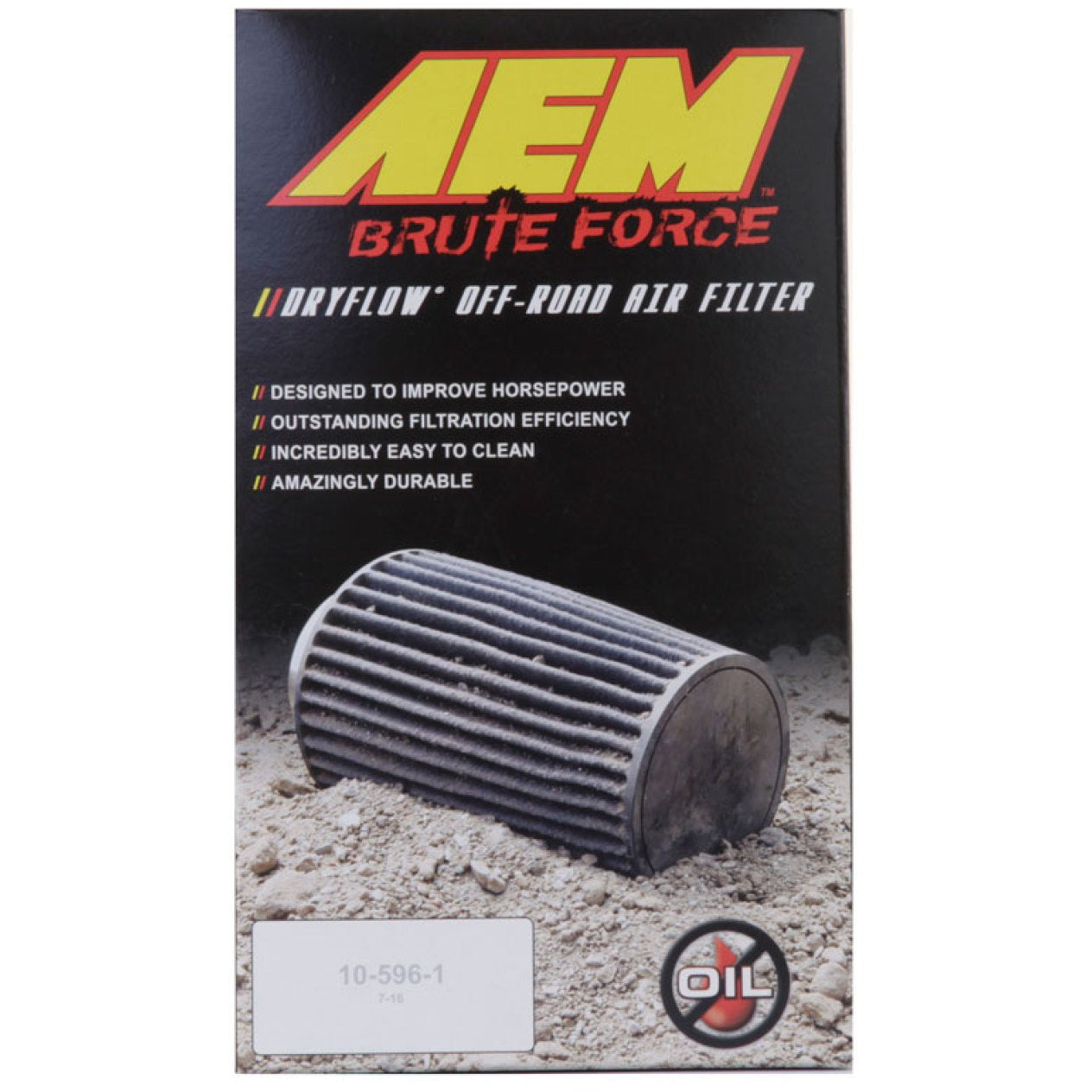 AEM Dryflow 3.25in. X 7in. Round Tapered Air Filter AEM Induction Air Filters - Universal Fit