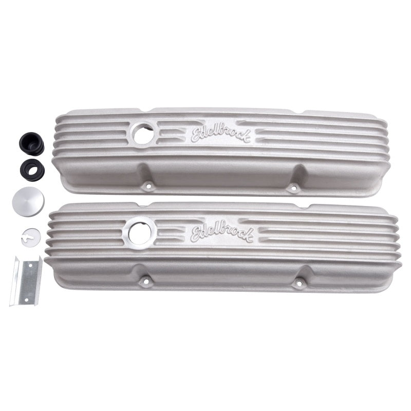 Edelbrock Valve Cover Classic Series Chevrolet 1959-1986 262-400 CI V8 w/ Oil Fill Hole Satin