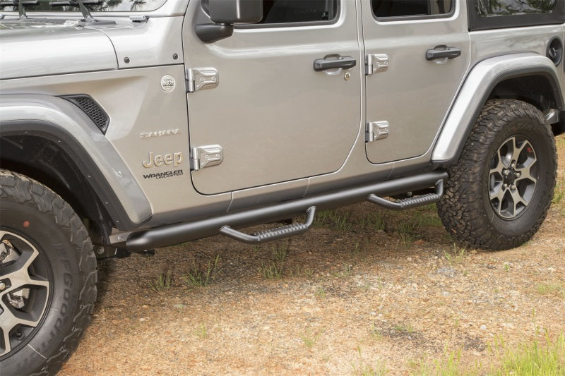 Rugged Ridge Spartan Nerf Bar Textured Black 18-20 Jeep Wrangler JL 4 Door Rugged Ridge Nerf Bars