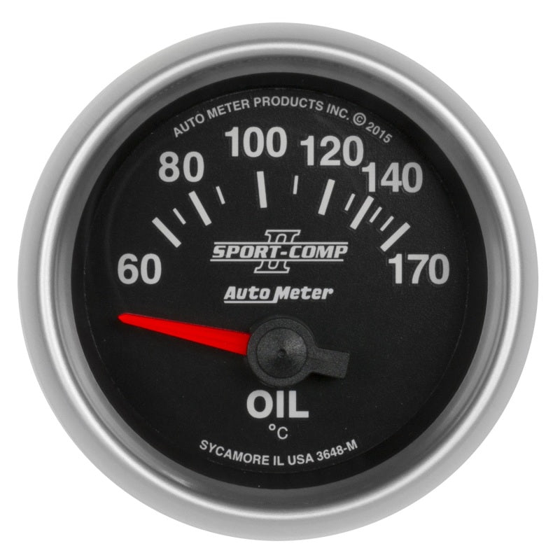 Autometer Sport-Comp II Gauge Oil Temp 2 1/16in 60-170f Electric Sport-Comp II AutoMeter Gauges