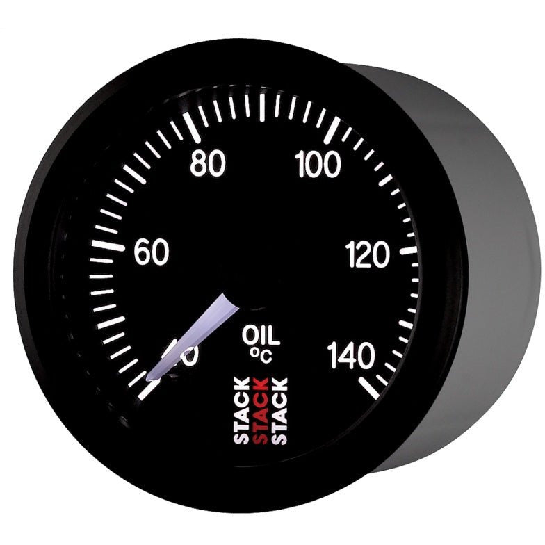 Autometer Stack 52mm 40-140 Deg C 1/8in NPTF Male Pro Stepper Motor Oil Temp Gauge - Black AutoMeter Gauges