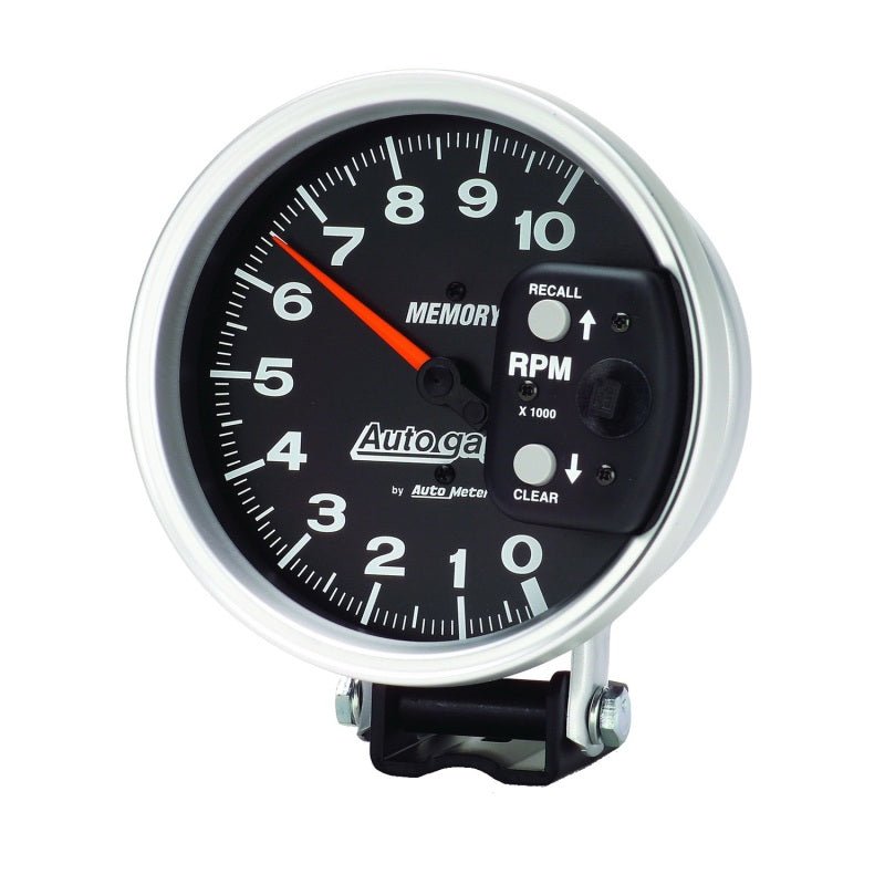 Autometer 5 inch 10,000 RPM w/ Peak Memory Pedestal Tachometer Auto Gage - Black AutoMeter Gauges