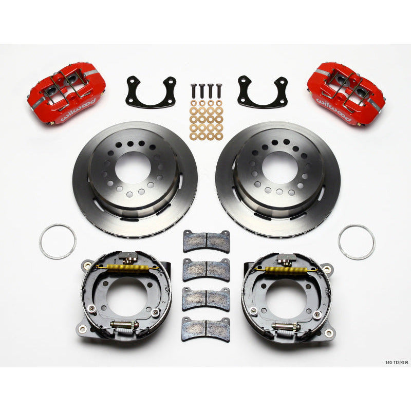 Wilwood Dynapro Low-Profile 11.00in P-Brake Kit - Red Small Ford 2.66in Offset Wilwood Big Brake Kits