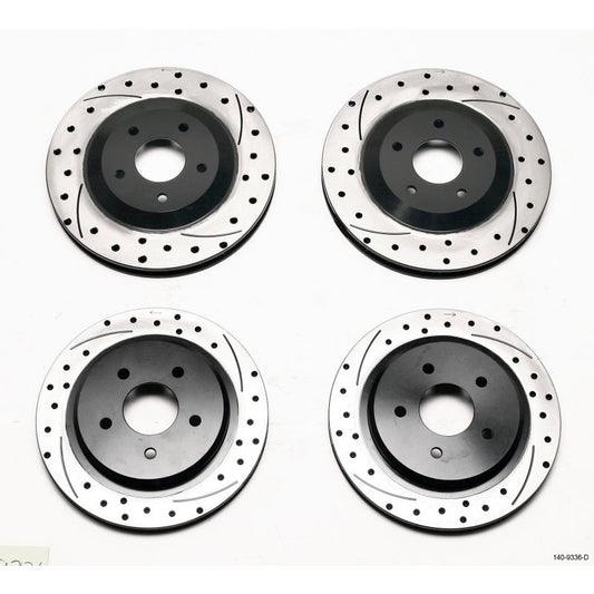 Wilwood Rotor Kit Front/Rear-Dimpled/Slotted 97-04 Corvette C5 All/ 05-13 C6 Base Wilwood Brake Rotors - 2 Piece