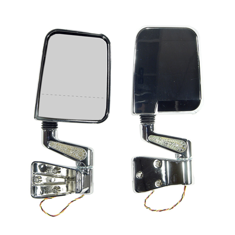 Rugged Ridge 87-02 Jeep Wrangler YJ/TJ Chrome Dual Focus Door Mirror Kit w/ LED Signal Rugged Ridge Exterior Trim