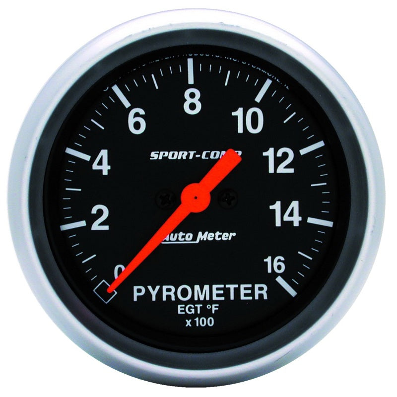 AutoMeter Gauge Pyrometer (Egt) 2-5/8in. 1600 Deg. F Digital Stepper Motor Sport-Comp AutoMeter Gauges