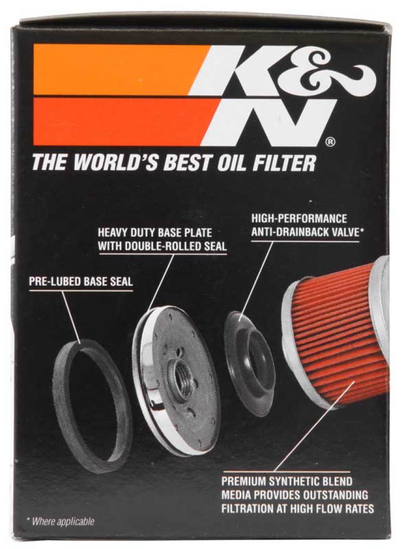 K&N Harley Davidson 3in OD x 4.063in H Chrome Oil Filter