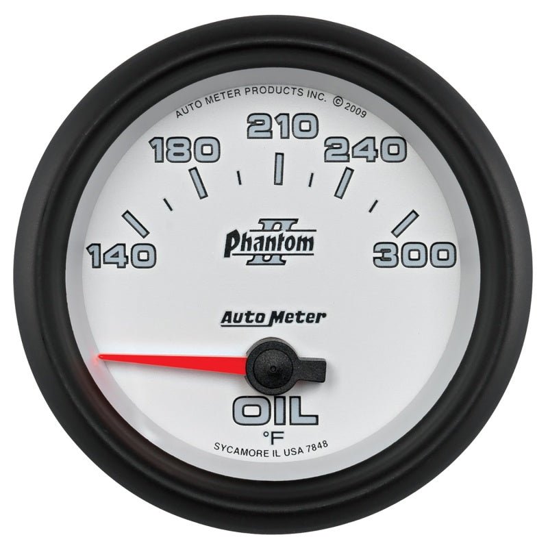 Autometer Phantom II 2 5/8in 140-300 Degree F Short Sweep Electronic Oil Temperature Gauge AutoMeter Gauges