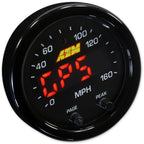 AEM X-Series 0-160 MPH Black Bezel w/ Black Face GPS Speedometer Gauge AEM Gauges