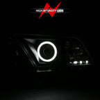 ANZO 2010-2014 Ford Mustang Projector Headlights w/ Halo Black (CCFL)