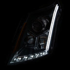 ANZO 2010-2015 Cadillac SRX Projector Headlights w/ Plank Style Design Black