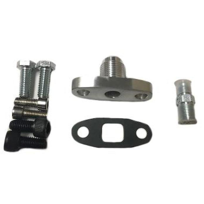 ATP -4AN Oil Feed / -10AN Drain (Return) Flange Kit for Borg Warner S400 SX SX-E S200 S300 S200-SXE ATP Flanges