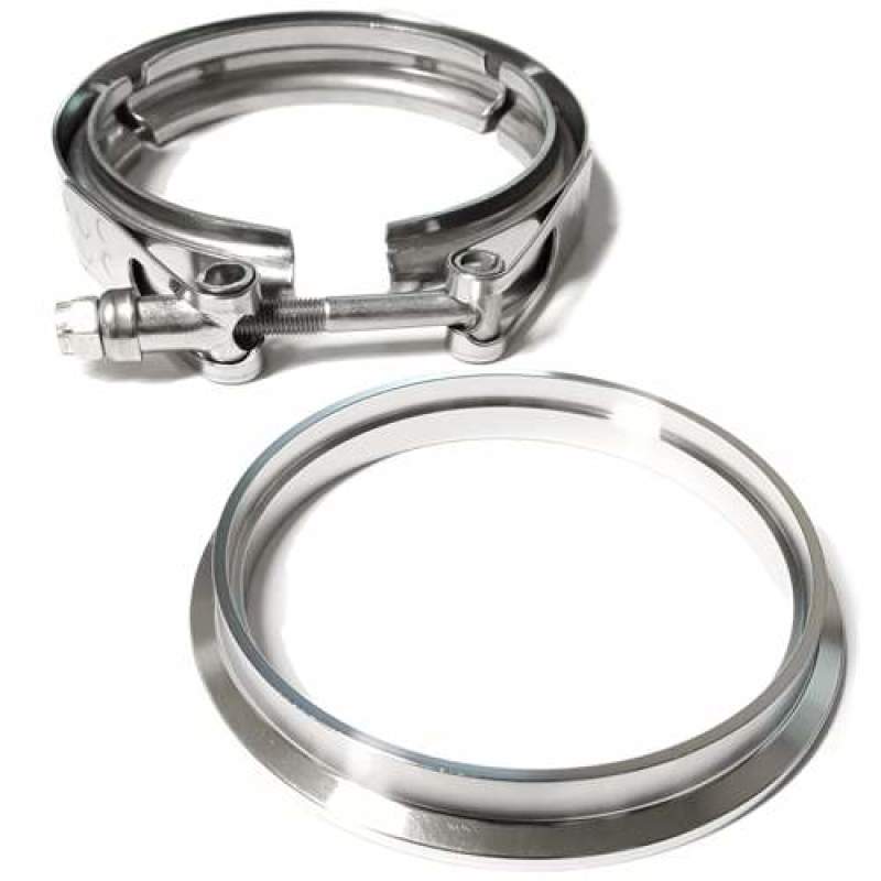 ATP 4in SS Downpipe Flange & Clamp for Borg Warner T4 housing on S400 Series S/SX/SX-E/S400/S400SXE ATP Clamps