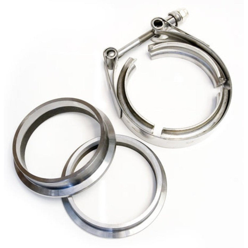 ATP 4in Stainless Steel V-Band Flange & Clamp Set - Male/Female ATP Flanges