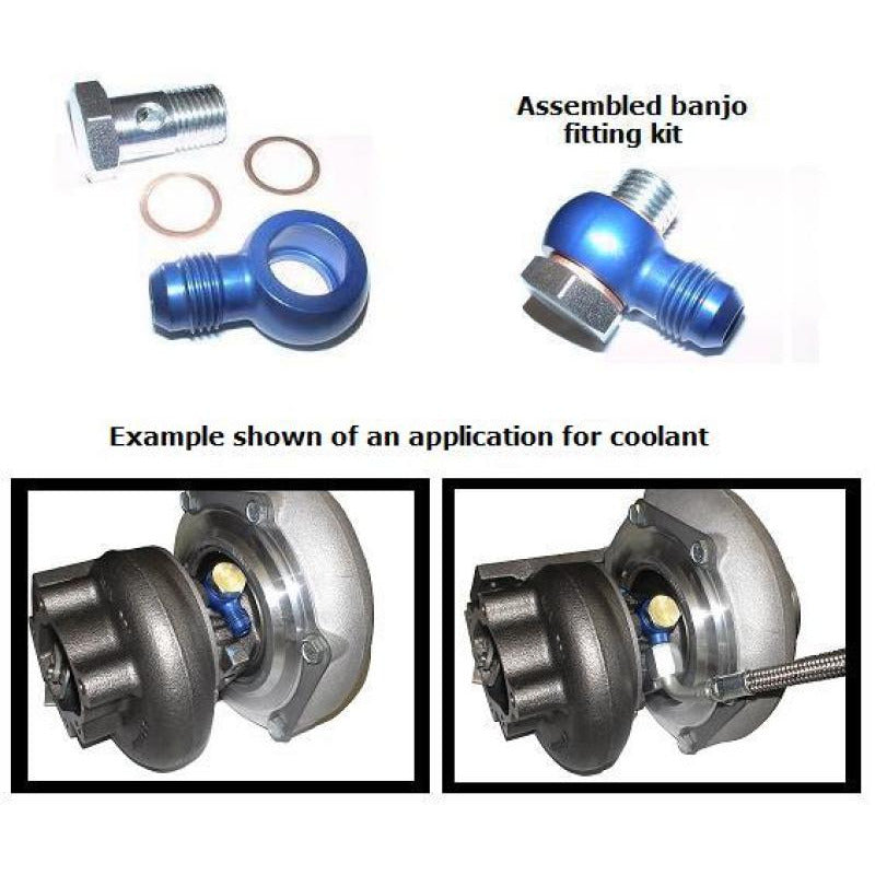 ATP Banjo Fitting Kit Aluminum Banjo Fitting 14mm Hole (for 14mm Bolt) with -6AN Male Flare ATP Fittings