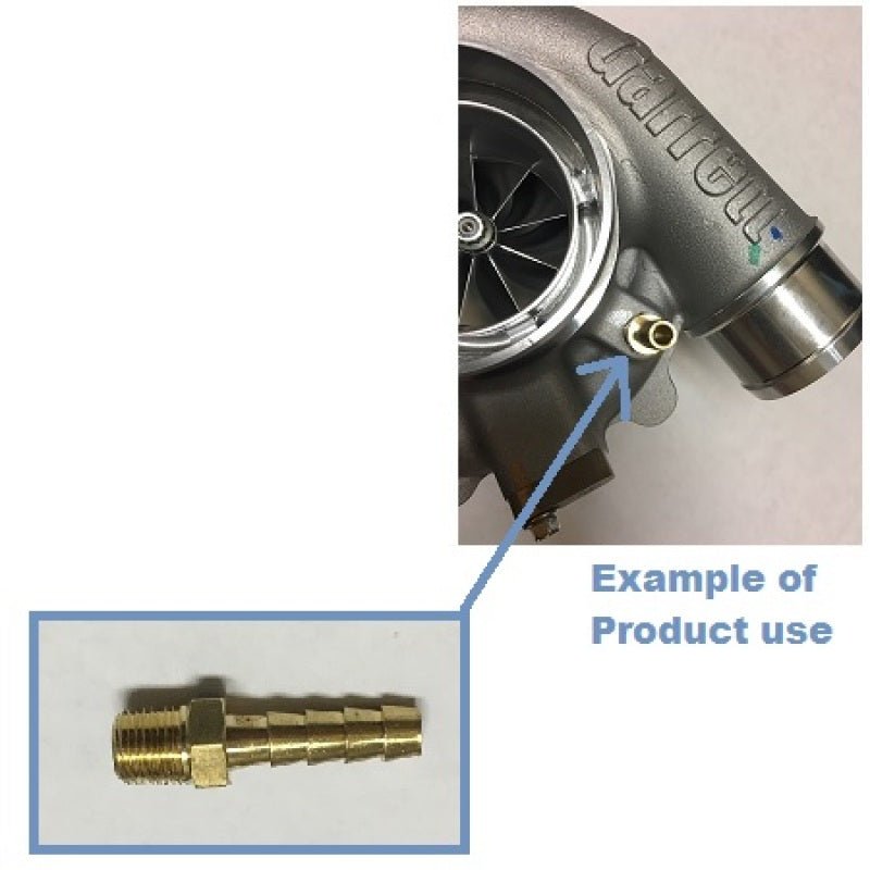 ATP Pressure Port (Boost Nipple) Straight Out 1/8inch NPT to 1/4inch Barb Fitting ATP Fittings