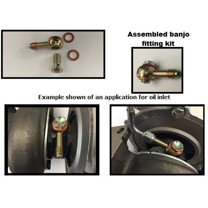 ATP Restrictor Long Banjo Style Low Profile -4 AN Oil Feed Lit (Incl Bolt) for GT25/GT28/GTX28/GTX30 ATP Fittings