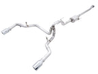 AWE Tuning 0FG 21+ Ford F150 Dual Split Rear Exhaust - 5in Chrome Silver Tips
