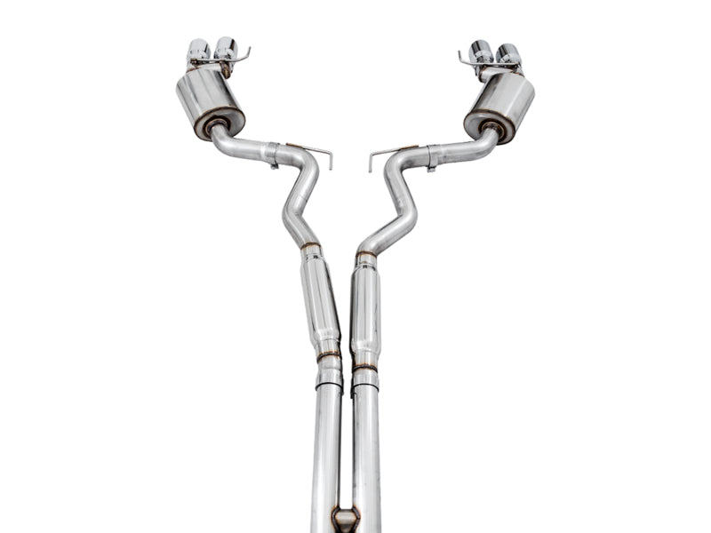AWE Tuning 2018+ Ford Mustang GT (S550) Cat-Back Exhaust - Touring Edition (Quad Chrome Silver Tips)