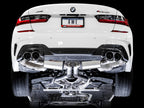 AWE Tuning 2019+ BMW M340i (G20) Resonated Touring Edition Exhaust - Quad Chrome Silver Tips