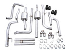 AWE Tuning 4th Gen GM 1500 6.2L 0FG Cat-Back Split Rear Exit (w/ Bumper Cutouts) - Quad Diamond Tips