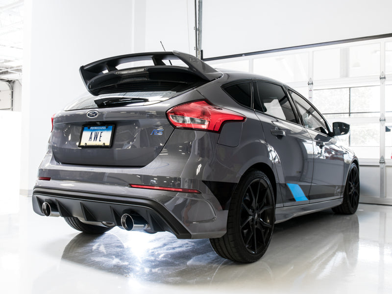 AWE Tuning Ford Focus RS Touring Edition Cat-Back Exhaust- Non-Resonated - Chrome Silver Tips