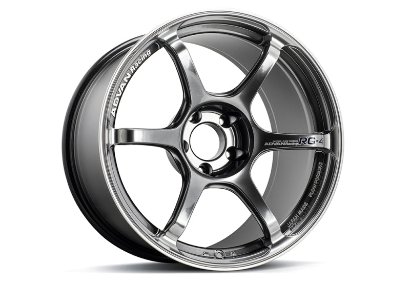 Advan RG-4 18x8.5 +37 5x114.3 Racing Hyper Black and Ring Wheel